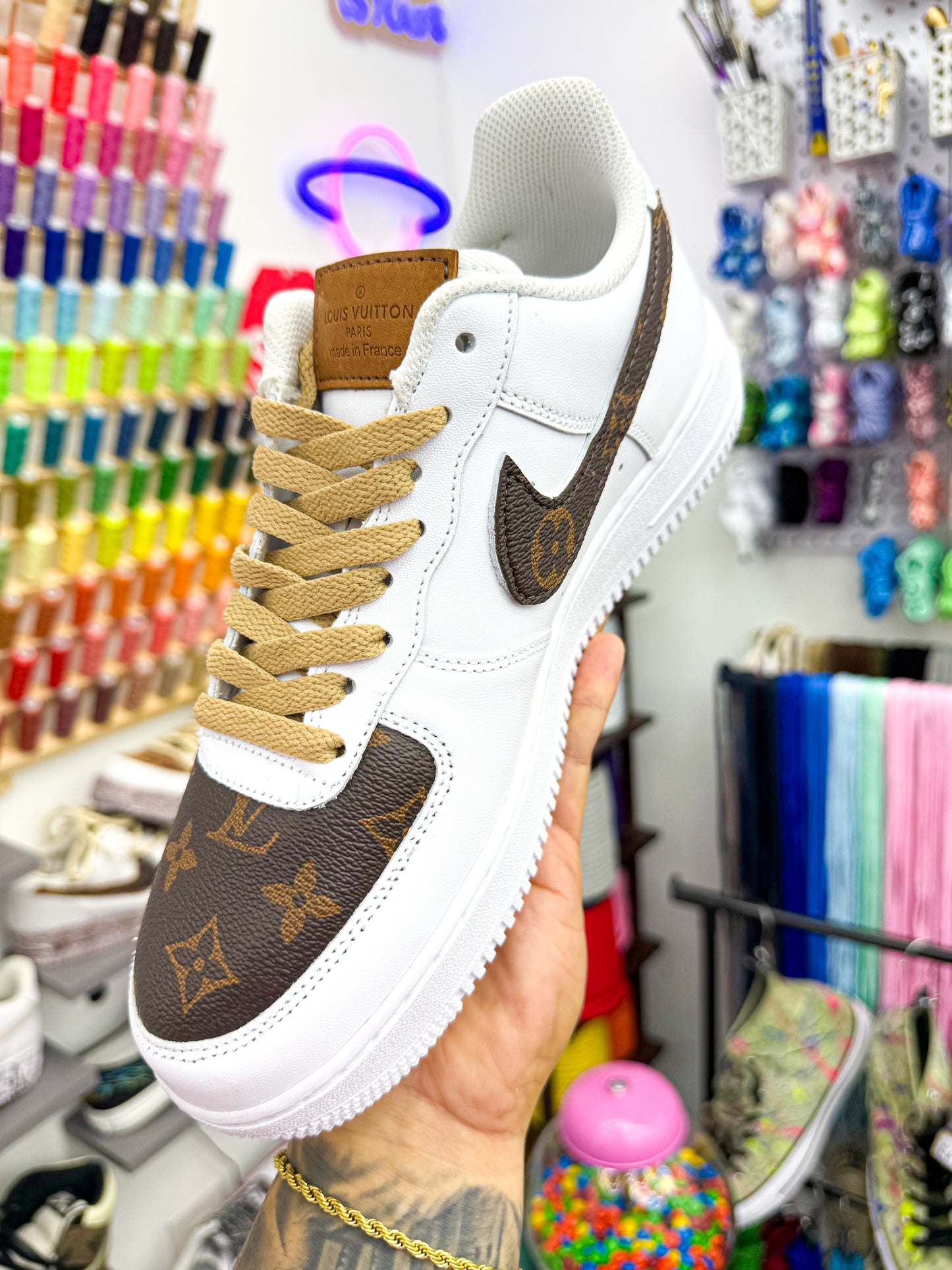 Louis Vuitton Custom Cuero auténtico