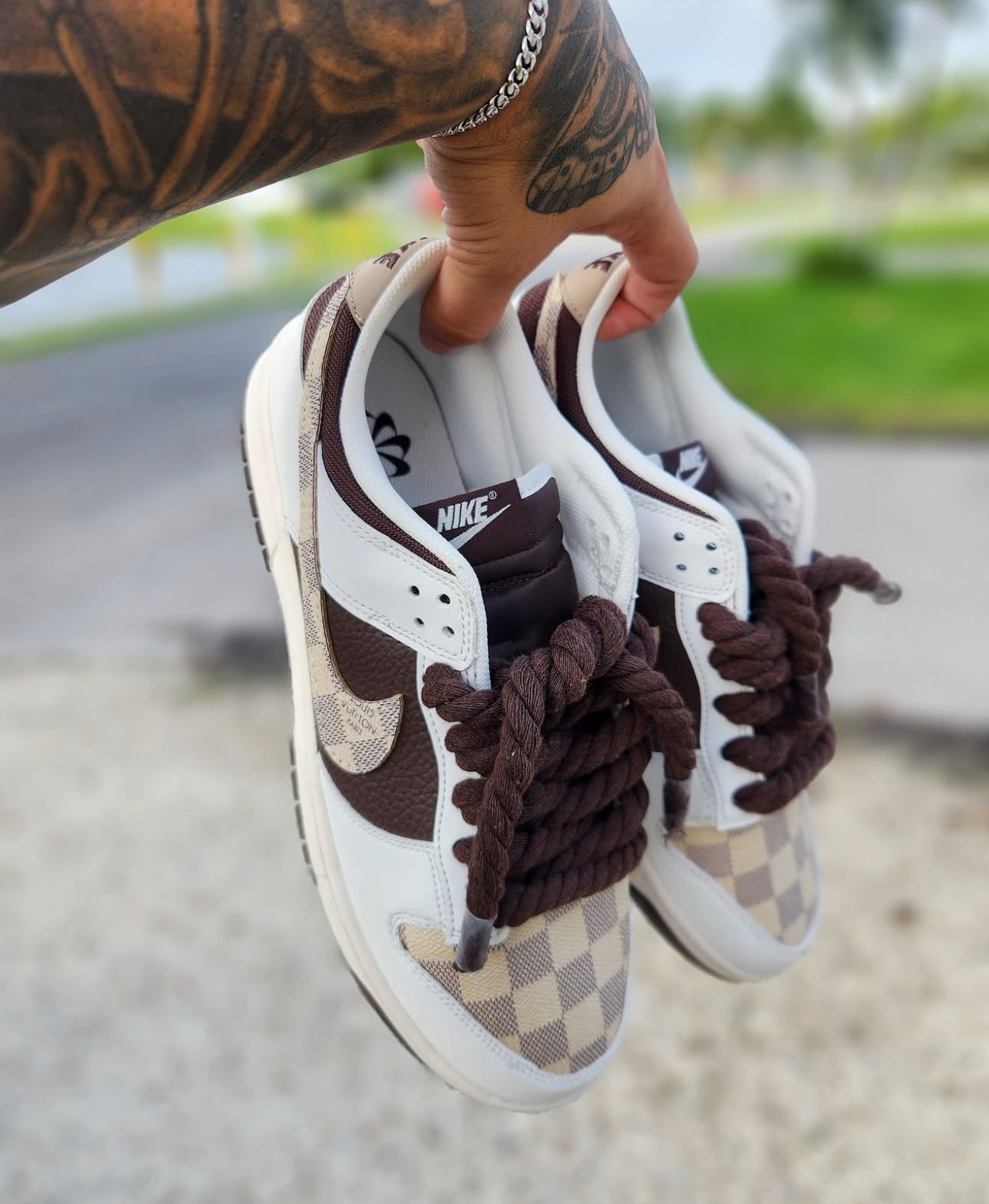 Louis Vuitton Custom Cuero auténtico